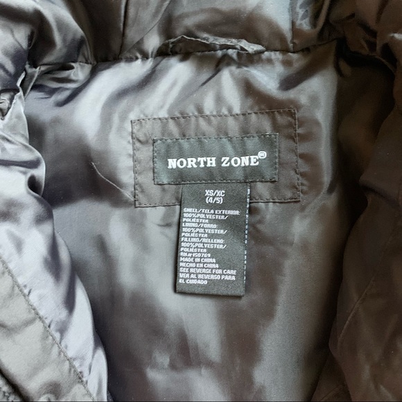 🎉 NORTH ZONE Toddler Black Hooded Puffer Jacket, size 4/5 - Picture 4 of 4